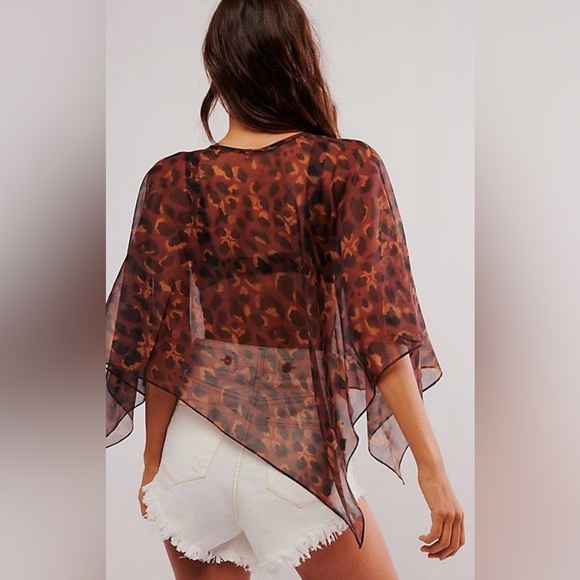 Free People | Sweaters | Angel Wing Poncho In Leopard NWOT - Picture 2 of 7